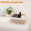 Aoibox Woven Storage Baskets for Organizing Shelves Cute Small Decorative Bins Brown White Versatile 4 Pack Set - 3 of 4
