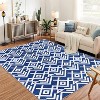 Modern Geometric Area Rug, Machine Washable Large Carpet with Non-Slip Backing for Living Room, Dining Table, Bedroom Home Decor - 2 of 4
