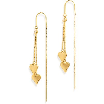 Sonateomber Gold Long Chain Threader Earrings for Women - Fashion Statement Drop Dangle Thread Earrings Jewelry Gift