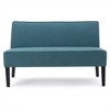 SKRAN Contemporary Teal Loveseat - Upholstered Fabric Love Seat with Birch Wood Legs for Living Room Comfort and Style, Teal - 4 of 4