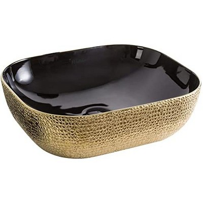 ALFI Isabella Plus Collection Rectangular Above Mount Basin with an Embossed Exterior, Smooth Interior, and Center Drain