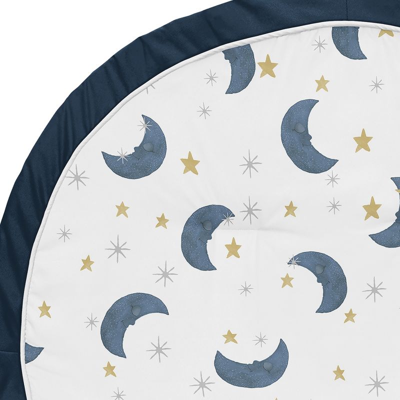 Sweet Jojo Designs Boy or Girl Gender Neutral Unisex Baby Tummy Time Playmat Bear and Moon Blue and Gold, 4 of 6