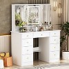 FUFU&GAGA LED Makeup Vanity with 9 Drawers Elegant Makeup Station - 4 of 4