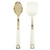 Gibson Lockton 2 Piece Stainless Steel Slotted Turner and Spoon Kitchen Tool Set in Linen w/ Gold - 2 of 4