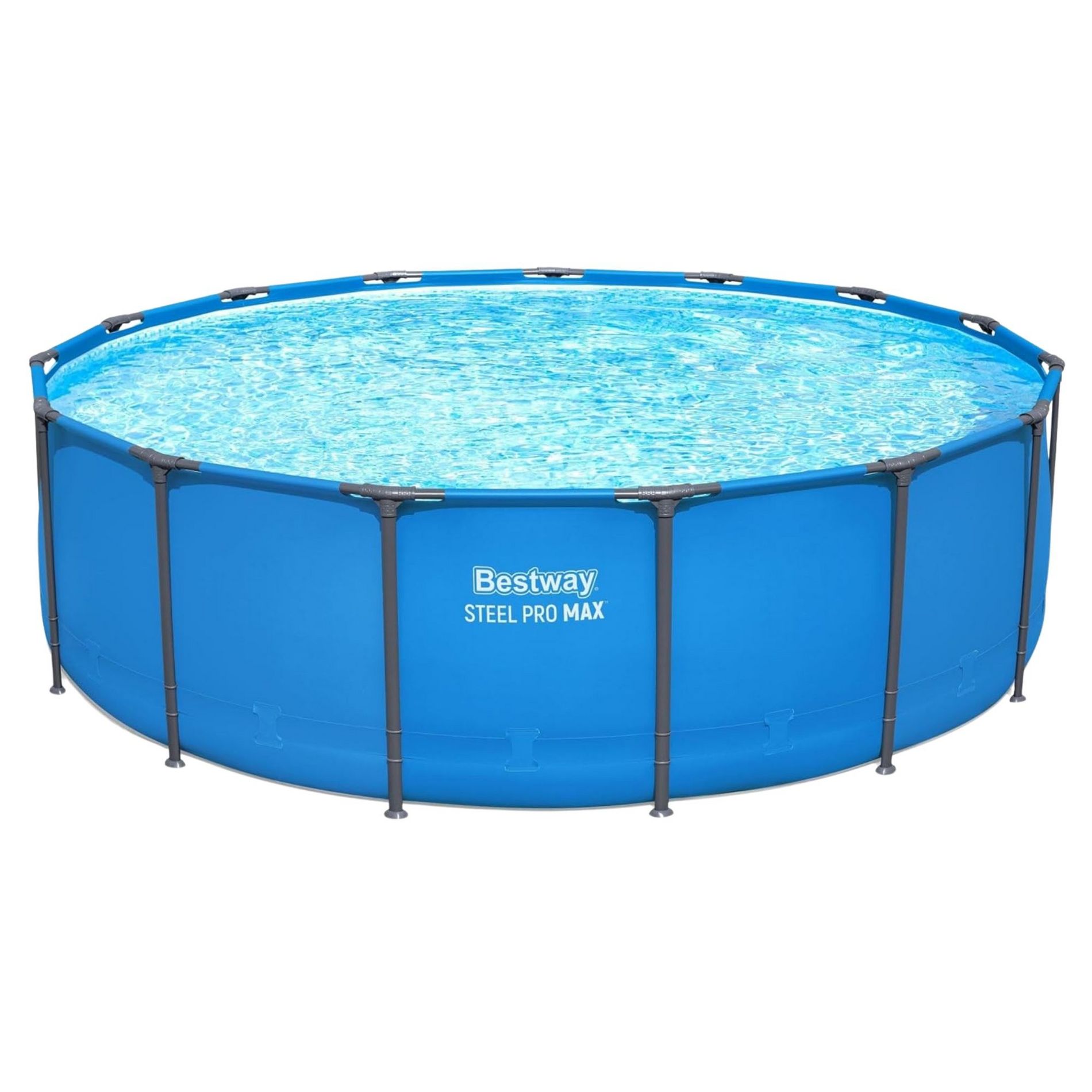 Bestway Steel Pro MAX 15’ x 48" Above Ground Pool, Round Metal Frame Outdoor Swimming Pool for Backyard, Blue, POOL ONLY