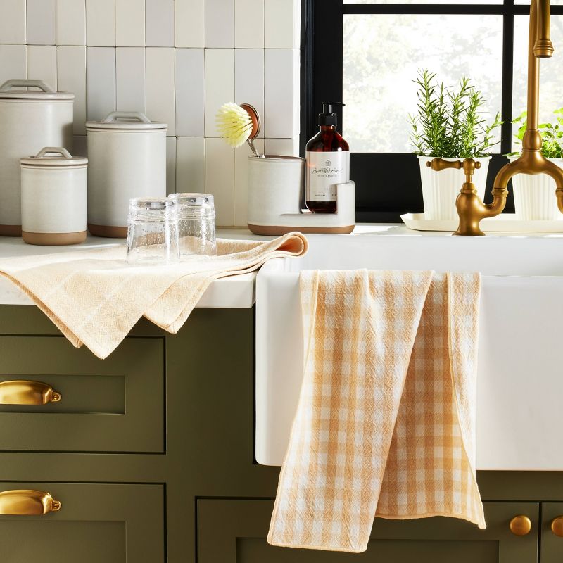 Modern Rim Stoneware Kitchen Sink Caddy Cream/Clay - Hearth &#38; Hand&#8482; with Magnolia, 3 of 12