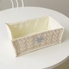 Anna-Kaci Rectangular Quilted Storage Box with Soft Sides and Label Accent 4.7x11x6.3in - 3 of 3