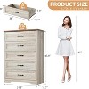 5 Drawers Dresser for Bedroom,Chest of Drawers with Wide Metal Handle,Farmhouse Modern Wooden Tall Dresser,Natural Texture,Storage Organizer - 2 of 4