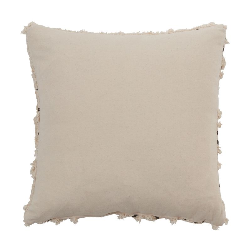 Saro Lifestyle Block Print Design Tufted Throw Pillow With Poly Filling, 2 of 4