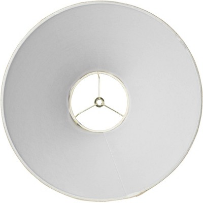 Set of 2 Beige Burlap Empire Lamp Shades with Polished Brass Finish