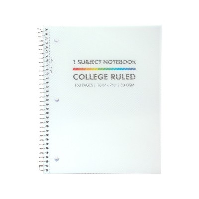 Pukka Pad Basics Subject Notebook 7.5" x 10.5" College-Ruled 80 Sheets White 3/Pack (9759-BAS)
