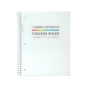 Pukka Pad Basics Subject Notebook 7.5" x 10.5" College-Ruled 80 Sheets White 3/Pack (9759-BAS) - 1 of 4