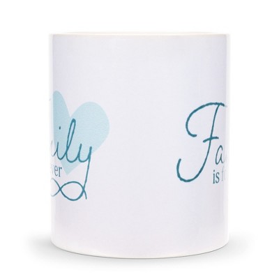 Elanze Designs Family is Forever Heart 11 Ounce White Ceramic Coffee Mug