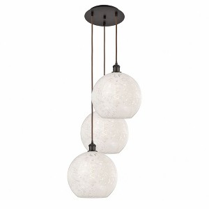 White Mouchette - 3 Light Cord Hung Multi Pendant In Modern Style-13.5 Inches Tall and 18.5 Inches Wide - 1 of 1