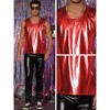 INSPIRE CHIC Men's Round Neck Sleeveless Shiny Disco Party Metallic Tank Top - image 4 of 4