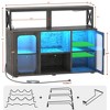Besiost Wine Bar Cabinet with Glass Holders and and Doors, Buffet Wine cabinet with Power Outlet - 3 of 4