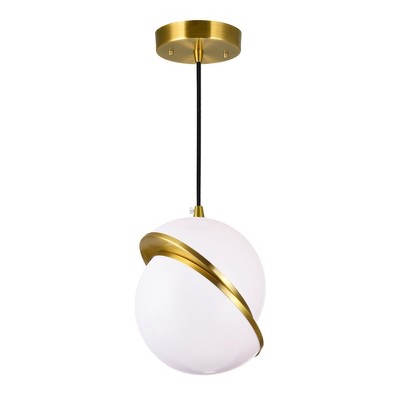 CWI Lighting Gemini 1 Light Mini Pendant With Brass Finish