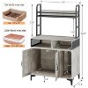 Cat Litter Box Enclosure, 55" Large Double Hidden Cat Litter Box Furniture with Shelf, Indoor Cat House with Scratching Pad for 2 Cats - 2 of 4
