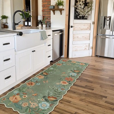 Lahome Machine Washable Back to College Series Floral Plant Floor Mat-Natural Bio-Printed Soft Rug for Living Room, School, Bedroom, or Entryway