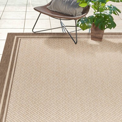 Havana Sand 6' x 9' Synthetic Flat Woven Indoor/Outdoor Rug