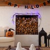 Nearly Natural 6.5-ft Pre-Lit Artificial Halloween Black Twig Garland with 48 Purple LED Lights - 2 of 3