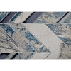 HomeRoots 7' X 10' Ivory Blue And Gray Chevron Power Loom Distressed Area Rug - 4 of 4