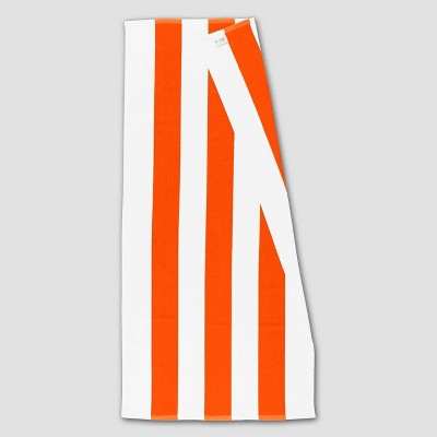 orange and white beach towels