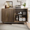 55" Sideboard Buffet Cabinet, Wood Coffee Bar Cabinet with Adjustable Shelves, Accent Entryway Console Table, Floor Cupboard Cabinet for Living Room - 2 of 4