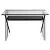 Colorado Metal and Glass Laptop - Writing Desk - Black/ Silver/ Clear Glass - 2 of 4