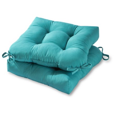 Kensington Garden 2pc 24x22 Solid Outdoor Seat And Back Chair Cushion Set  Teal : Target