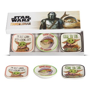 Disney Star Wars Grogu Mini Ceramic Trinket Tray Jewelry Ring Holder Gift Dish Set - 3 Piece Set - 1 of 4