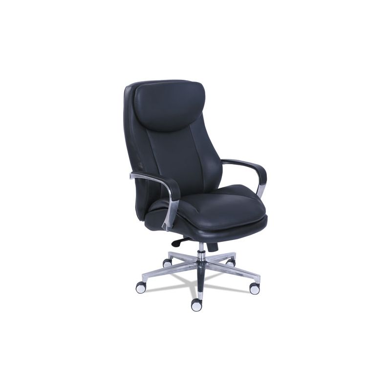 La-Z-Boy Commercial 2000 High-Back Executive Chair, Supports Up to 300 lb, 20.25" to 23.25" Seat Height, Black Seat/Back, Silver Base, 1 of 8