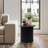 LuxenHome Black Finish Fluted Fir and MDF Wood Accent Round Table - image 2 of 4