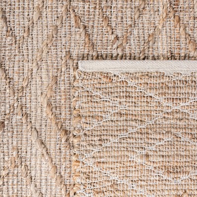 Natural Jute and Cotton Handwoven Geometric Area Rug