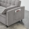 Kumasinova Modern Velvet Loveseat Futon Sofa Couch Pullout Bed, Convertible Lounge Sleeper Sofa Bed with Reclining Backrest, Toss Pillows, Pockets - 2 of 4