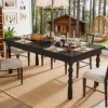 Gulches Farmhouse Elegance Series Farmhouse Walnut Hue Thickened MDF 62 in Carved Turned Leg Base Dining Table Seats 4 - 2 of 4