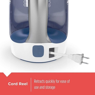 Navy Stainless Steel Steam Iron with Retractable Cord