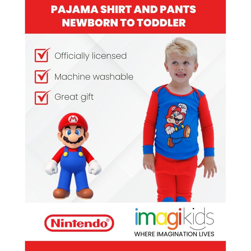 SUPER MARIO Nintendo Sweatshirt and Pants Set Newborn to Toddler, 2 of 8