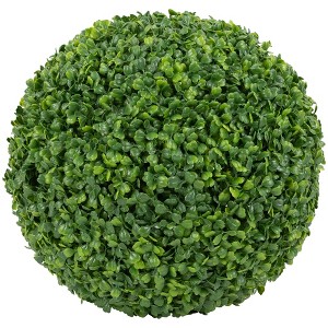 Northlight 1.25' Unlit Artificial Two Tone Green Boxwood Topiary Garden Ball - 1 of 4