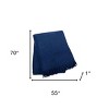 HomeRoots 55" X 70" Navy Blue Cotton Blend Waffle Weave Throw Blanket with Fringe - 3 of 4