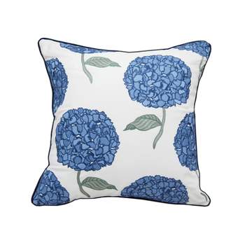 RightSide Designs Hydrangea Pattern Indoor / Outdoor Throw Pillow