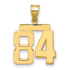 Black Bow Jewelry 14k Yellow Gold, Athletic Collection Medium Polished Number 84 Pendant - 1 of 3