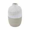 Modern Decorative Vase - Handcrafted Ceramic Ceramic with Textured Design - Casual Home Style for Living Room, Bedroom, Office & More - 8" Ivory & Tan - 2 of 4