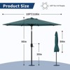 10ft Patio Umbrella, Table Umbrella Outdoor Patio with Crank Lift & Push Button Tilt, 8 Sturdy Ribs for Yard, Deck, Pool - 3 of 4