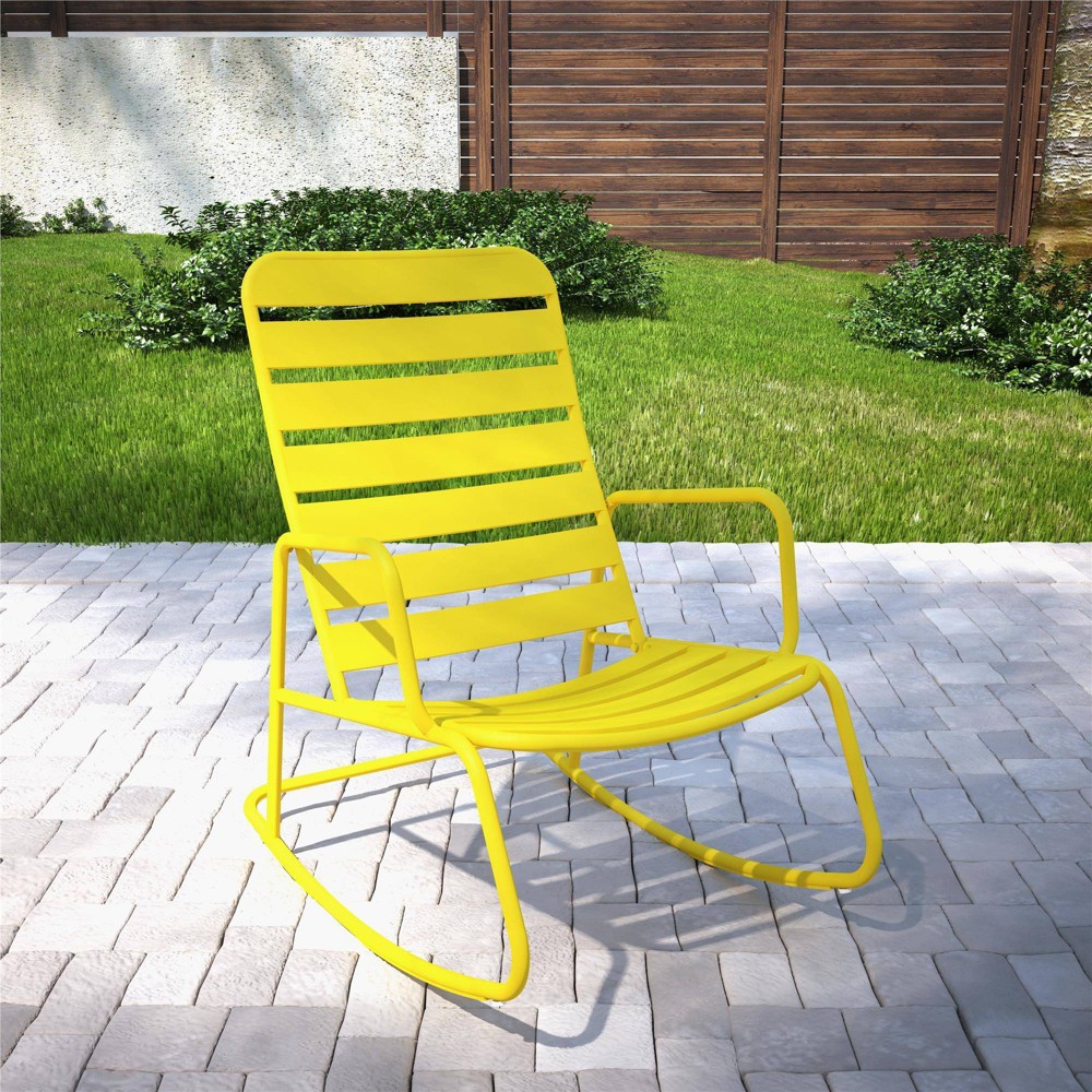 Roberta Indoor Outdoor Rocking Chair Yellow Novogratz