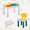 INFURNIC Game Tables Kids Activity Table Study Desk With Chairs, 100pcs DIY Blocks Toys For Toddlers, Multicolored, 23.6"*14.8"*15.6" - 3 of 4