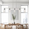 DORESshop 5-Light Elegant Brushed Nickel Island Chandelier with Clear Glass,Pendant Light Perfect for Dining and Kitchen Spaces - 2 of 4