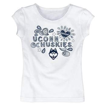 NCAA UConn Huskies Toddler Girls' White T-Shirt