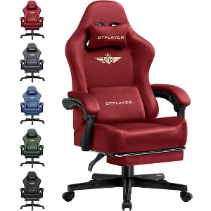 GTPLAYER Gaming Chair Fabric with Extra Wide Seat, Pocket Spring Cushion, Big and Tall Gaming Chairs for 300LBS - 1 of 4
