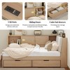 Twin/Full Size L-shaped Daybed Corner Bed with Drawers, Storage Bookcase, Upholstered Headboard, Power Outlets and USB Port-ModernLuxe - 3 of 4